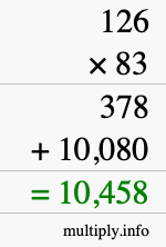How to calculate 126 times 83 using long multiplication How to calculate 126 times 83 using long multiplication