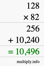 How to calculate 128 times 82 using long multiplication How to calculate 128 times 82 using long multiplication