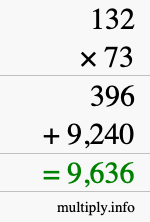 How to calculate 132 times 73 using long multiplication How to calculate 132 times 73 using long multiplication