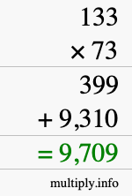 How to calculate 133 times 73 using long multiplication How to calculate 133 times 73 using long multiplication