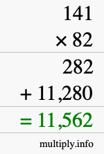 How to calculate 141 times 82 using long multiplication How to calculate 141 times 82 using long multiplication