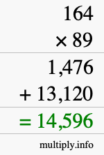 How to calculate 164 times 89 using long multiplication How to calculate 164 times 89 using long multiplication