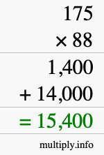 How to calculate 175 times 88 using long multiplication How to calculate 175 times 88 using long multiplication