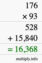 How to calculate 176 times 93 using long multiplication How to calculate 176 times 93 using long multiplication