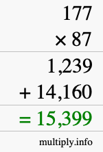 How to calculate 177 times 87 using long multiplication How to calculate 177 times 87 using long multiplication