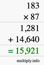 How to calculate 183 times 87 using long multiplication How to calculate 183 times 87 using long multiplication