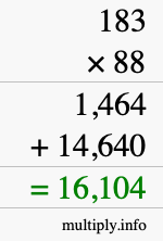 How to calculate 183 times 88 using long multiplication How to calculate 183 times 88 using long multiplication