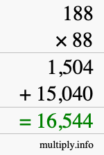 How to calculate 188 times 88 using long multiplication How to calculate 188 times 88 using long multiplication