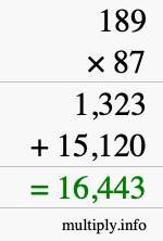 How to calculate 189 times 87 using long multiplication How to calculate 189 times 87 using long multiplication