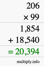 How to calculate 206 times 99 using long multiplication How to calculate 206 times 99 using long multiplication