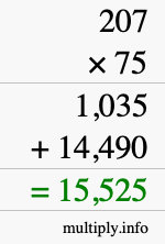 How to calculate 207 times 75 using long multiplication How to calculate 207 times 75 using long multiplication