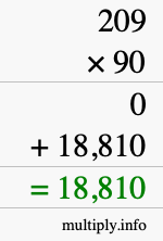 How to calculate 209 times 90 using long multiplication How to calculate 209 times 90 using long multiplication