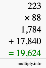 How to calculate 223 times 88 using long multiplication How to calculate 223 times 88 using long multiplication