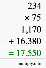 How to calculate 234 times 75 using long multiplication How to calculate 234 times 75 using long multiplication