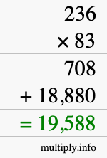 How to calculate 236 times 83 using long multiplication How to calculate 236 times 83 using long multiplication