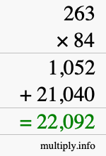 How to calculate 263 times 84 using long multiplication How to calculate 263 times 84 using long multiplication