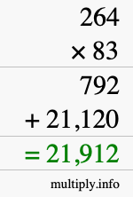 How to calculate 264 times 83 using long multiplication How to calculate 264 times 83 using long multiplication