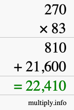 How to calculate 270 times 83 using long multiplication How to calculate 270 times 83 using long multiplication