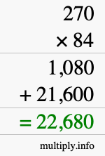 How to calculate 270 times 84 using long multiplication How to calculate 270 times 84 using long multiplication