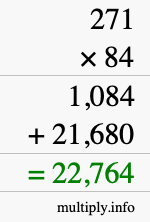How to calculate 271 times 84 using long multiplication How to calculate 271 times 84 using long multiplication