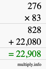 How to calculate 276 times 83 using long multiplication How to calculate 276 times 83 using long multiplication