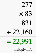 How to calculate 277 times 83 using long multiplication How to calculate 277 times 83 using long multiplication