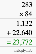 How to calculate 283 times 84 using long multiplication How to calculate 283 times 84 using long multiplication