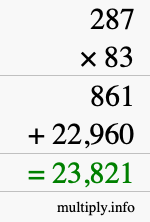 How to calculate 287 times 83 using long multiplication How to calculate 287 times 83 using long multiplication