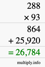 How to calculate 288 times 93 using long multiplication How to calculate 288 times 93 using long multiplication