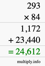 How to calculate 293 times 84 using long multiplication How to calculate 293 times 84 using long multiplication