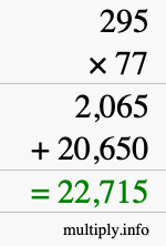 How to calculate 295 times 77 using long multiplication