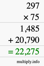 How to calculate 297 times 75 using long multiplication How to calculate 297 times 75 using long multiplication