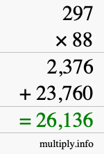 How to calculate 297 times 88 using long multiplication