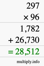How to calculate 297 times 96 using long multiplication How to calculate 297 times 96 using long multiplication