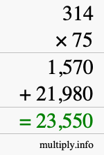 How to calculate 314 times 75 using long multiplication How to calculate 314 times 75 using long multiplication
