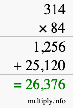 How to calculate 314 times 84 using long multiplication How to calculate 314 times 84 using long multiplication