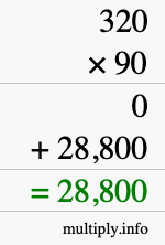How to calculate 320 times 90 using long multiplication How to calculate 320 times 90 using long multiplication