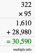 How to calculate 322 times 95 using long multiplication How to calculate 322 times 95 using long multiplication