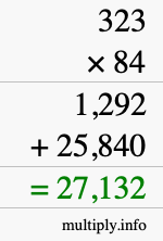 How to calculate 323 times 84 using long multiplication How to calculate 323 times 84 using long multiplication
