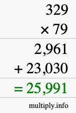 How to calculate 329 times 79 using long multiplication