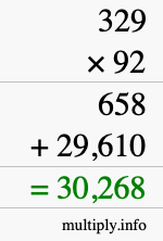 How to calculate 329 times 92 using long multiplication How to calculate 329 times 92 using long multiplication