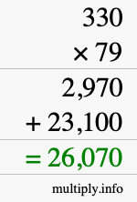 How to calculate 330 times 79 using long multiplication