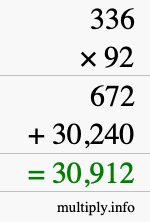 How to calculate 336 times 92 using long multiplication How to calculate 336 times 92 using long multiplication