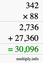 How to calculate 342 times 88 using long multiplication How to calculate 342 times 88 using long multiplication
