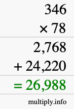 How to calculate 346 times 78 using long multiplication