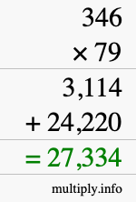 How to calculate 346 times 79 using long multiplication