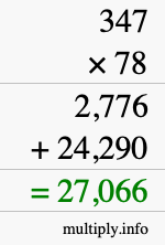 How to calculate 347 times 78 using long multiplication