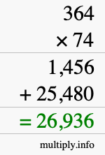 How to calculate 364 times 74 using long multiplication How to calculate 364 times 74 using long multiplication