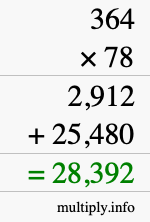 How to calculate 364 times 78 using long multiplication How to calculate 364 times 78 using long multiplication