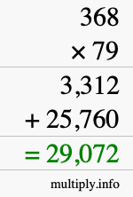 How to calculate 368 times 79 using long multiplication How to calculate 368 times 79 using long multiplication